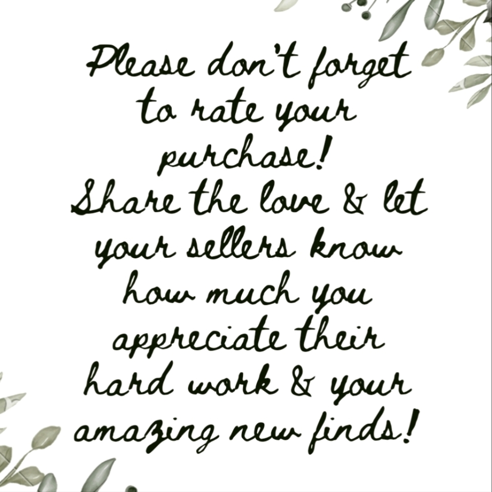 Rate Your Purchases Please!